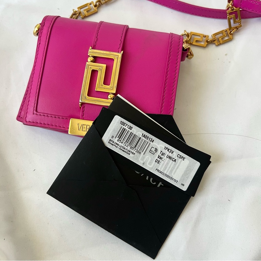 Versace Mini Shoulder Bag in Fuchsia with Gold Hardware - Picture 13 of 13